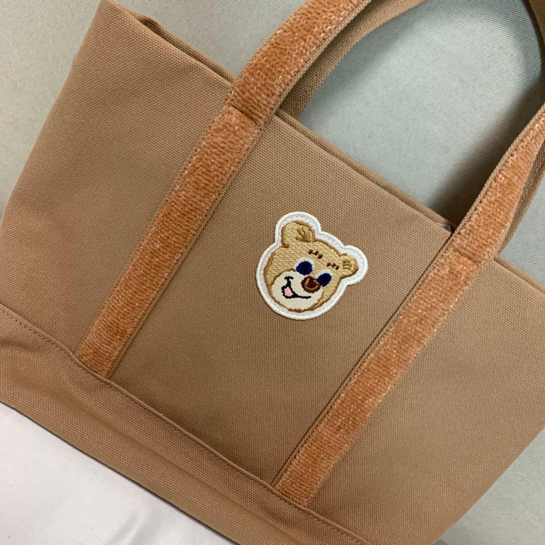 美品ラブラリーバイフェイラー オールドテディ　ワッペントートバッグ ベージュ　小