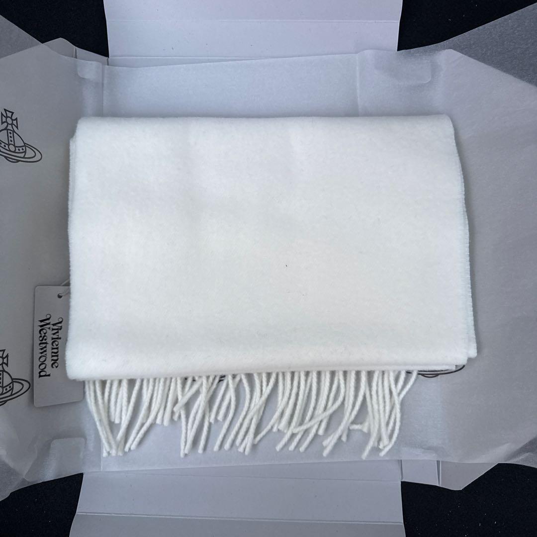 Vivienne Westwood ホワイトマフラー 30x180cm