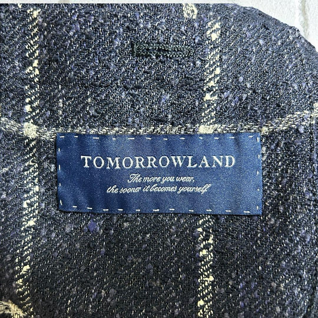 【美品】トゥモローランド フェルラ生地リネン混ジャケット ネイビー Lサイズ相当