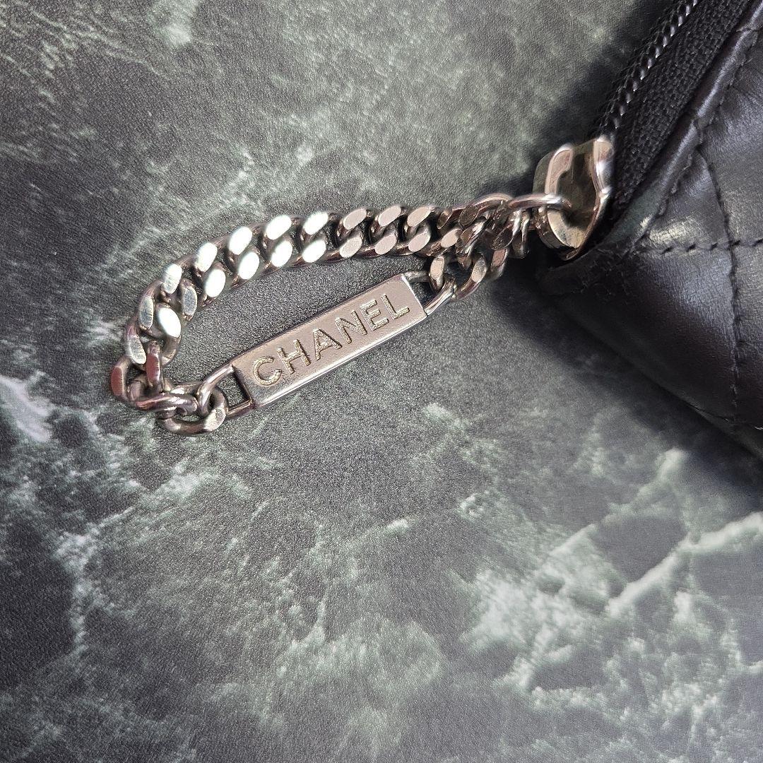 極美品CHANEL オーガナイザーカンボンライン長財布 黒 シルバー　ココマーク