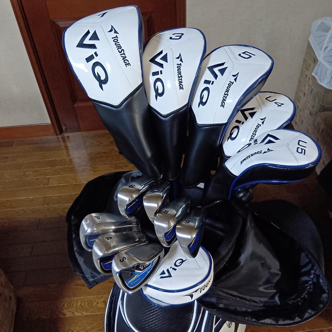 ブリヂストン　ツアーステージViQ13本フルセット,フレックスS＋キャディバック