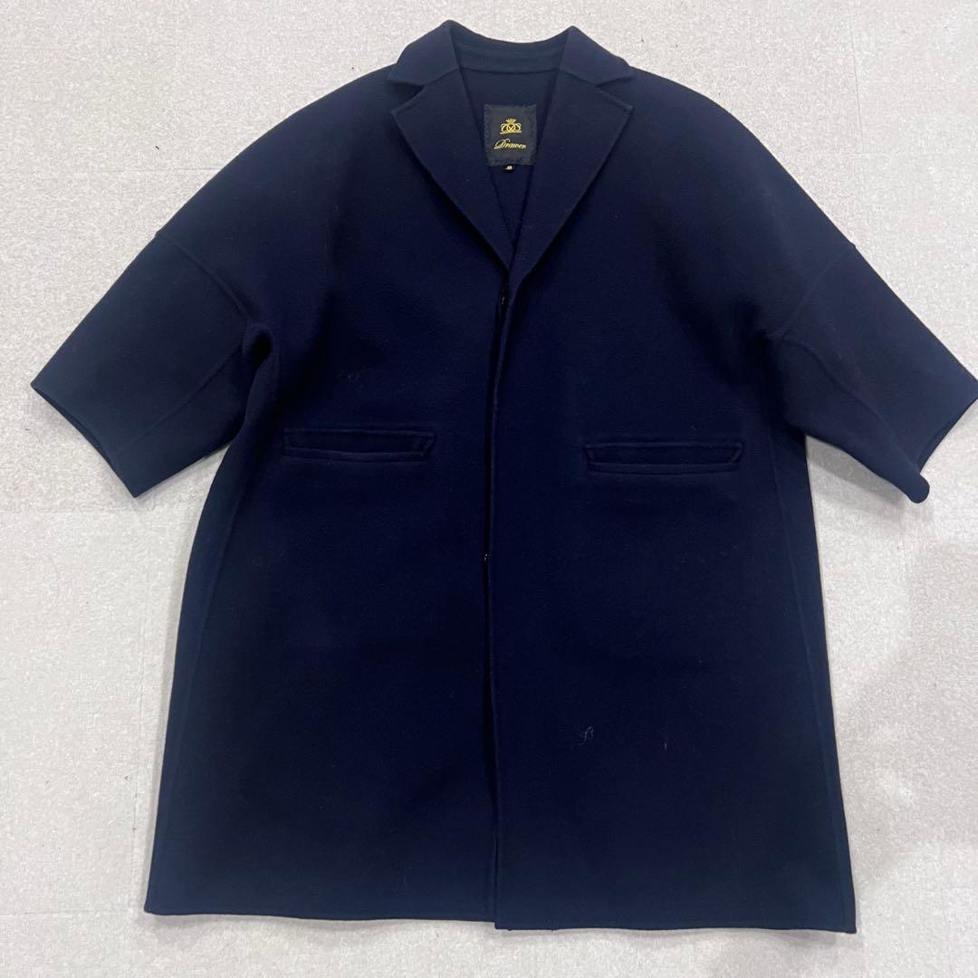 Drawer ドゥロワーネイビー ロングコート 38