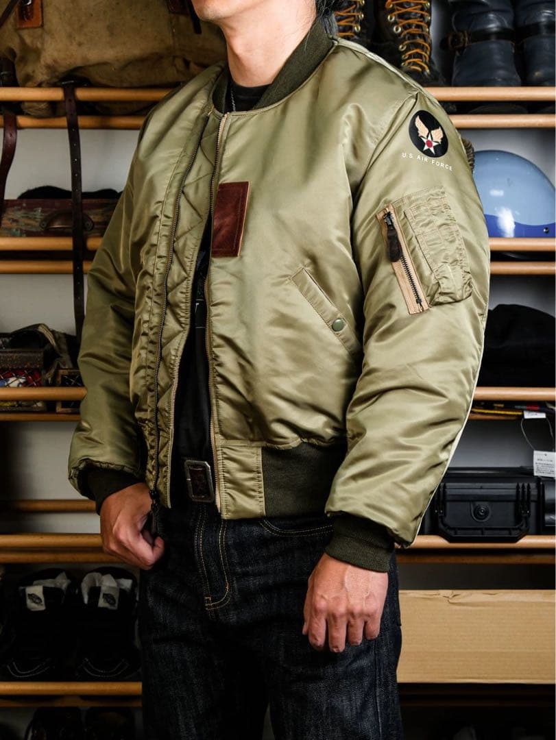 希少 B-15B MOD 復刻 MA-1 馬革×ムートン 襟ファー 38（M）