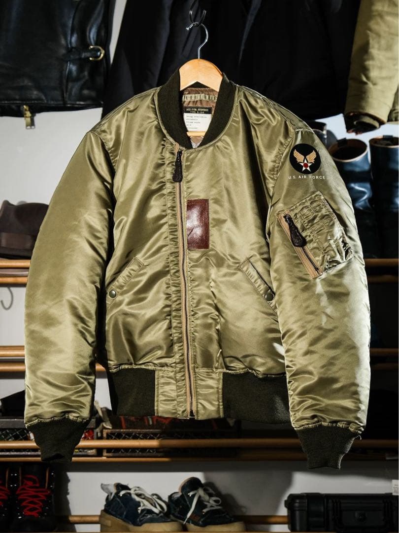 希少 B-15B MOD 復刻 MA-1 馬革×ムートン 襟ファー 38（M）