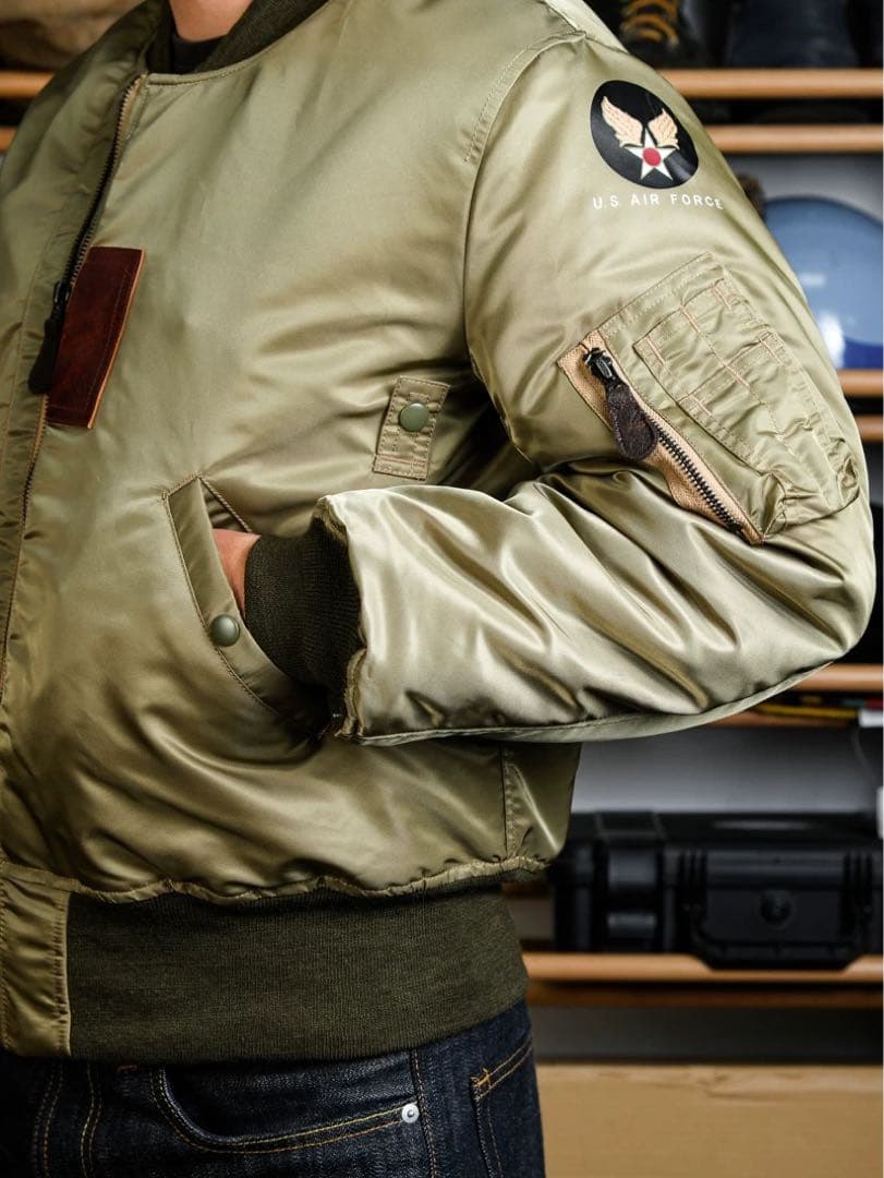 希少 B-15B MOD 復刻 MA-1 馬革×ムートン 襟ファー 38（M）