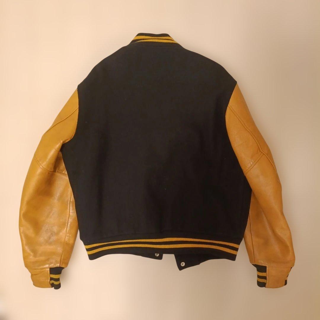 Golden Bear スタジャン Lサイズ 紺色/濃い黄色　ヴィンテージ