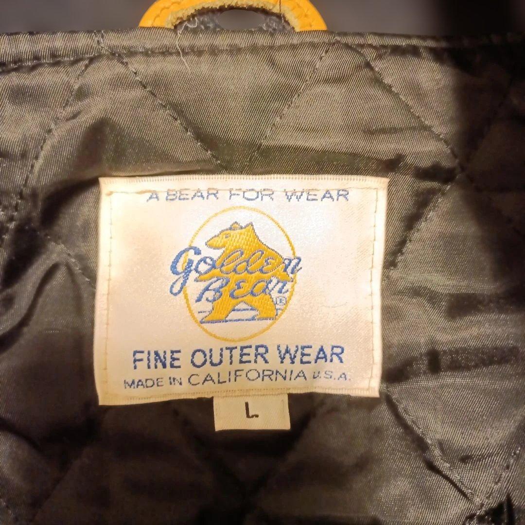 Golden Bear スタジャン Lサイズ 紺色/濃い黄色　ヴィンテージ