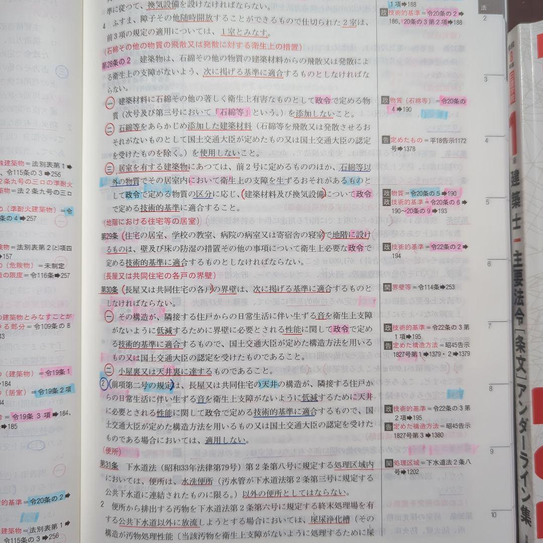 建築基準法関係法令集 2026年版 一級建築士主要法令（条文）集 線引き済み