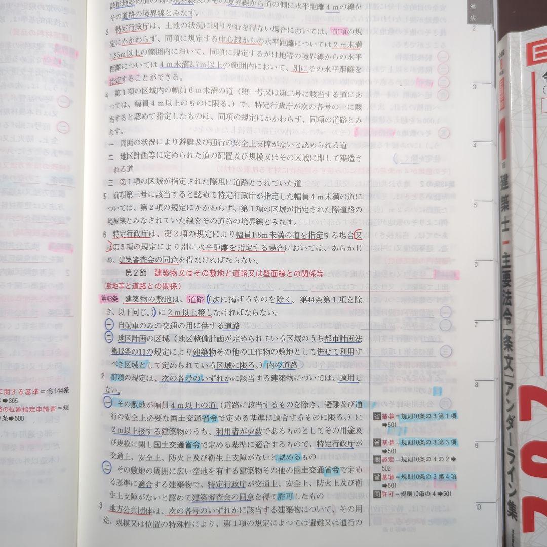 建築基準法関係法令集 2026年版 一級建築士主要法令（条文）集 線引き済み