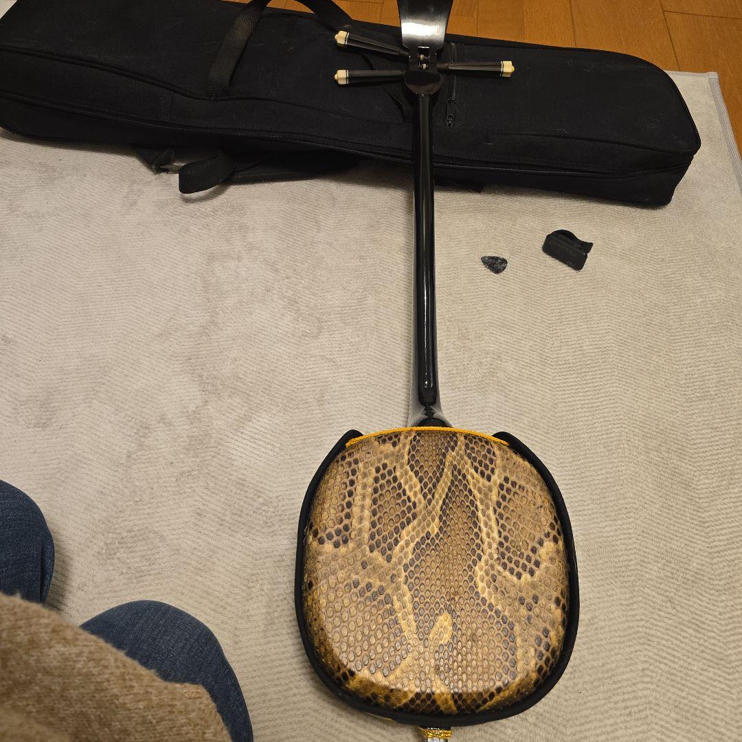 三線本体 ヘビ皮製 ケース付き