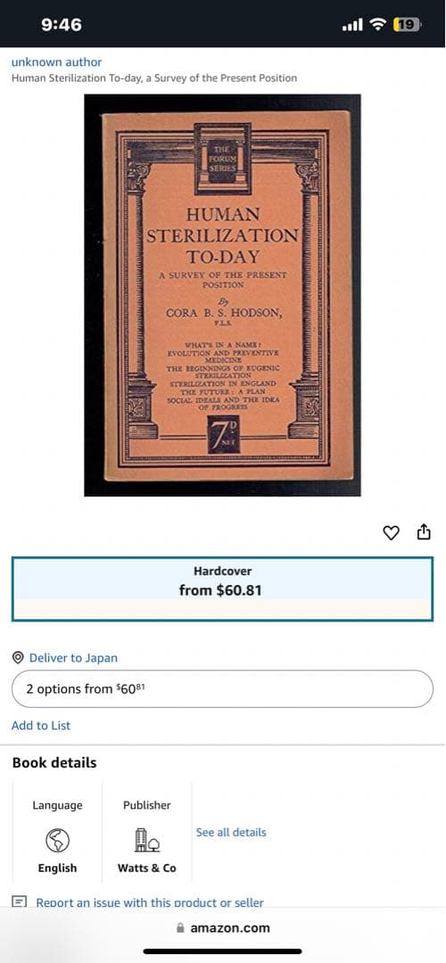 希少　Human Sterilization To-Day