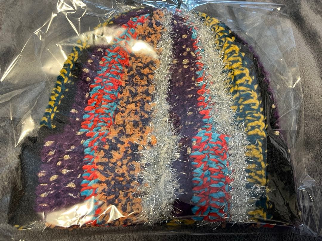 Tinsel Stripe Beanie マルチカラー ニット帽
