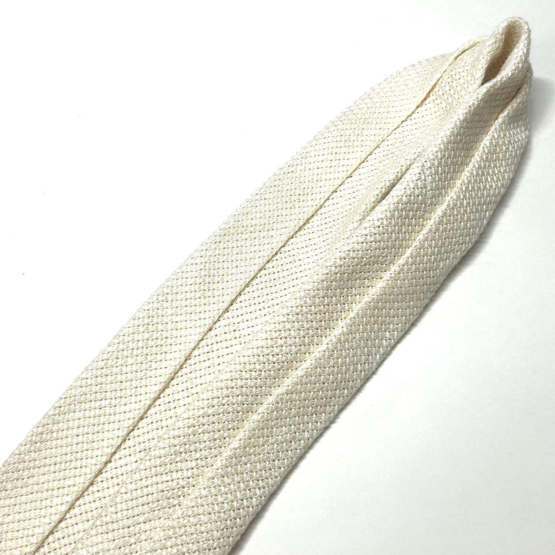 【新品タグ付き✨】シーワードアンドスターン ネクタイ ホワイト 無地 高級シルク