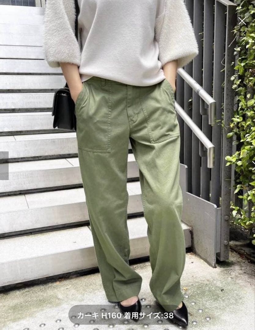 SpickandSpan ルーズベイカーパンツ カーキ　40