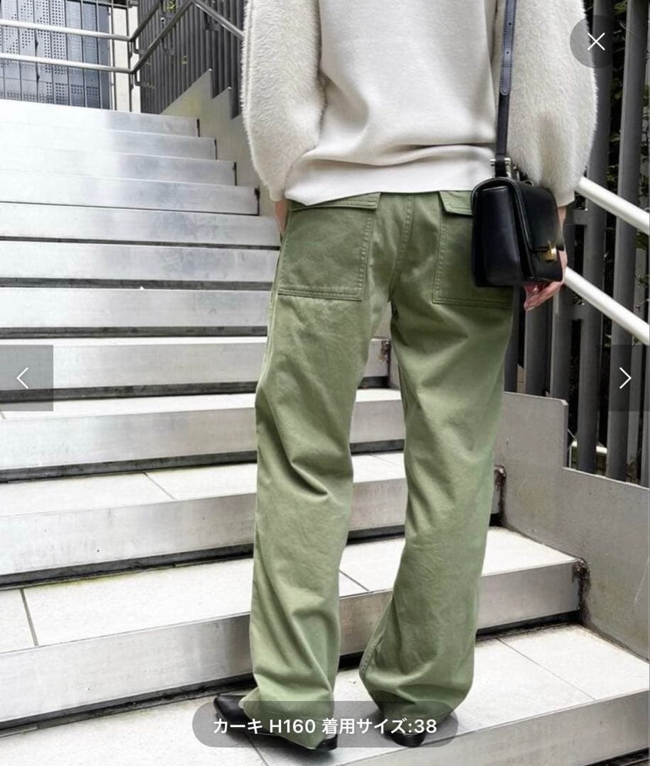 SpickandSpan ルーズベイカーパンツ カーキ　40