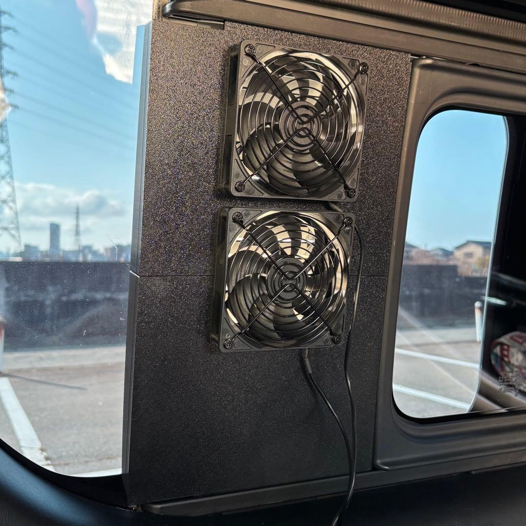 ハイエース 換気扇 2連 ４型 〜USBファン ABS製 運転席側 防虫ネット付