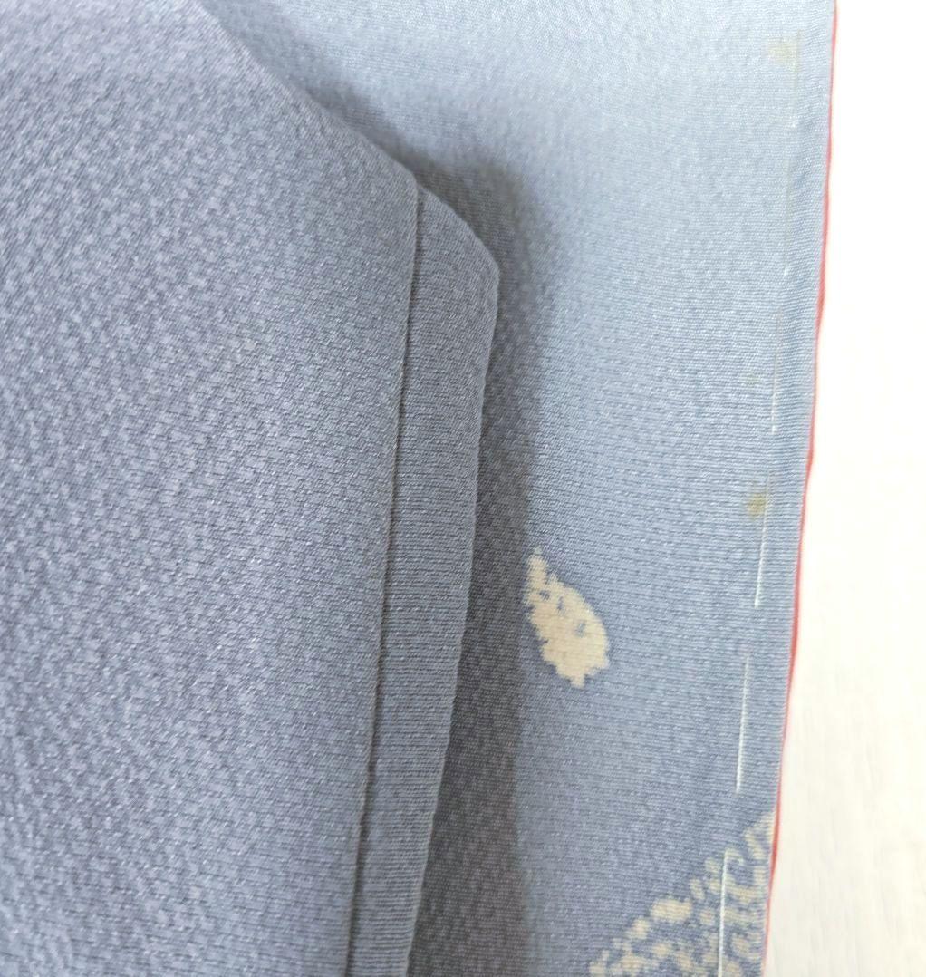 青紫色桜訪問着と袋帯・帯揚げ帯締めの4点フルセット