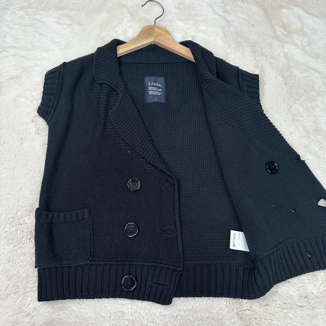 ✨美品✨リミフゥ ダブルジャケット ニット ベスト ブラック S