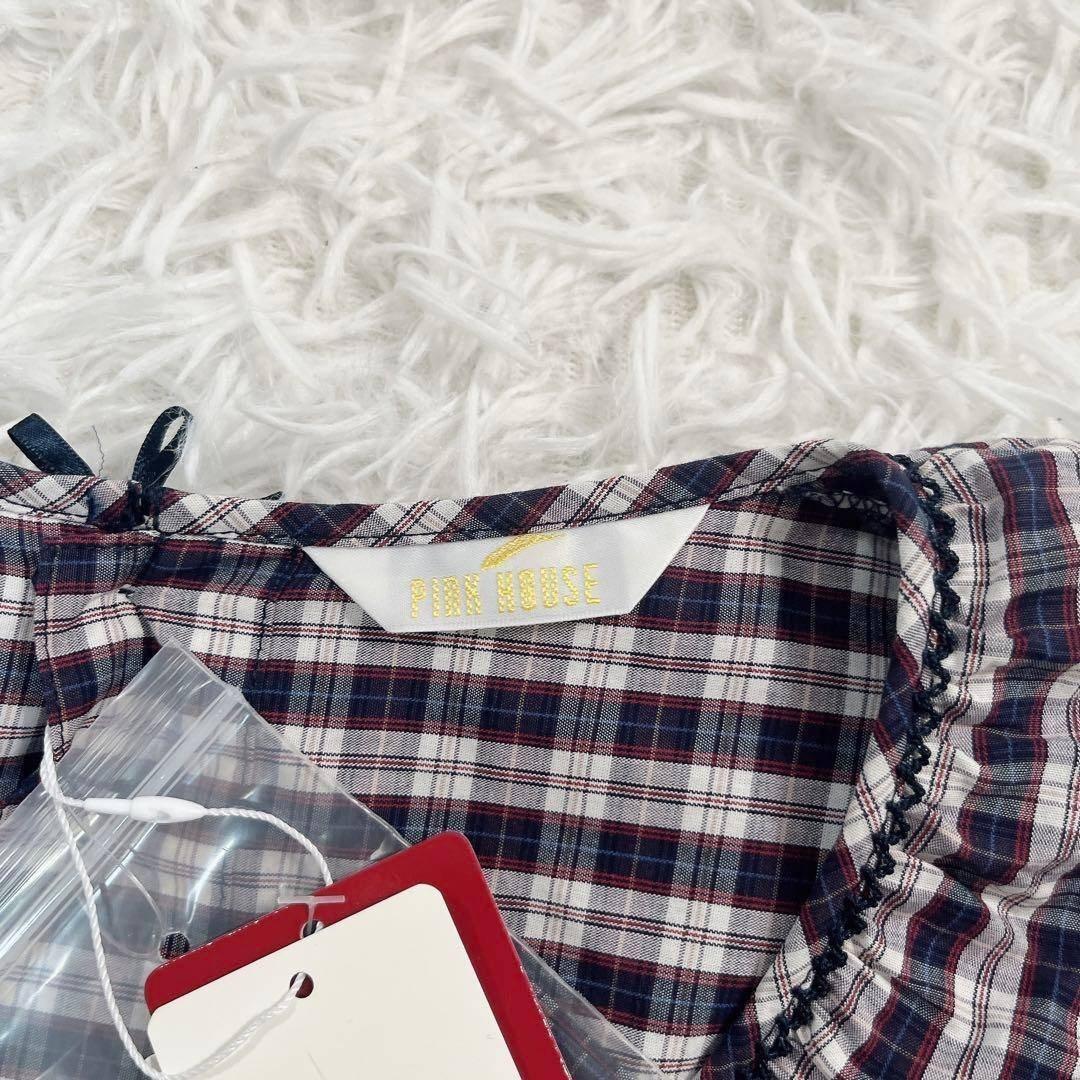 新品タグ付き✨ 2022 ピンクハウス　チェック　フリル　ローン　ワンピース