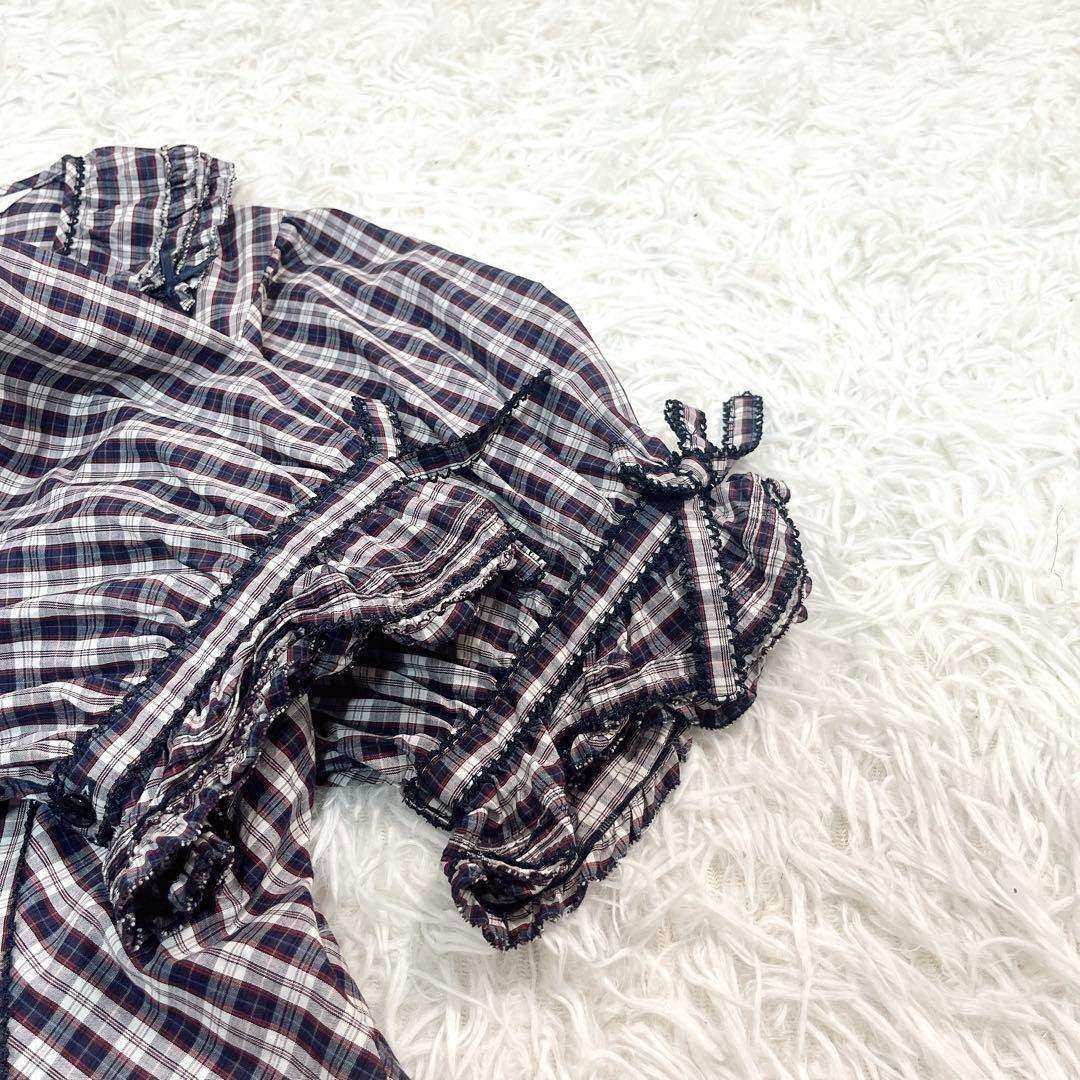 新品タグ付き✨ 2022 ピンクハウス　チェック　フリル　ローン　ワンピース