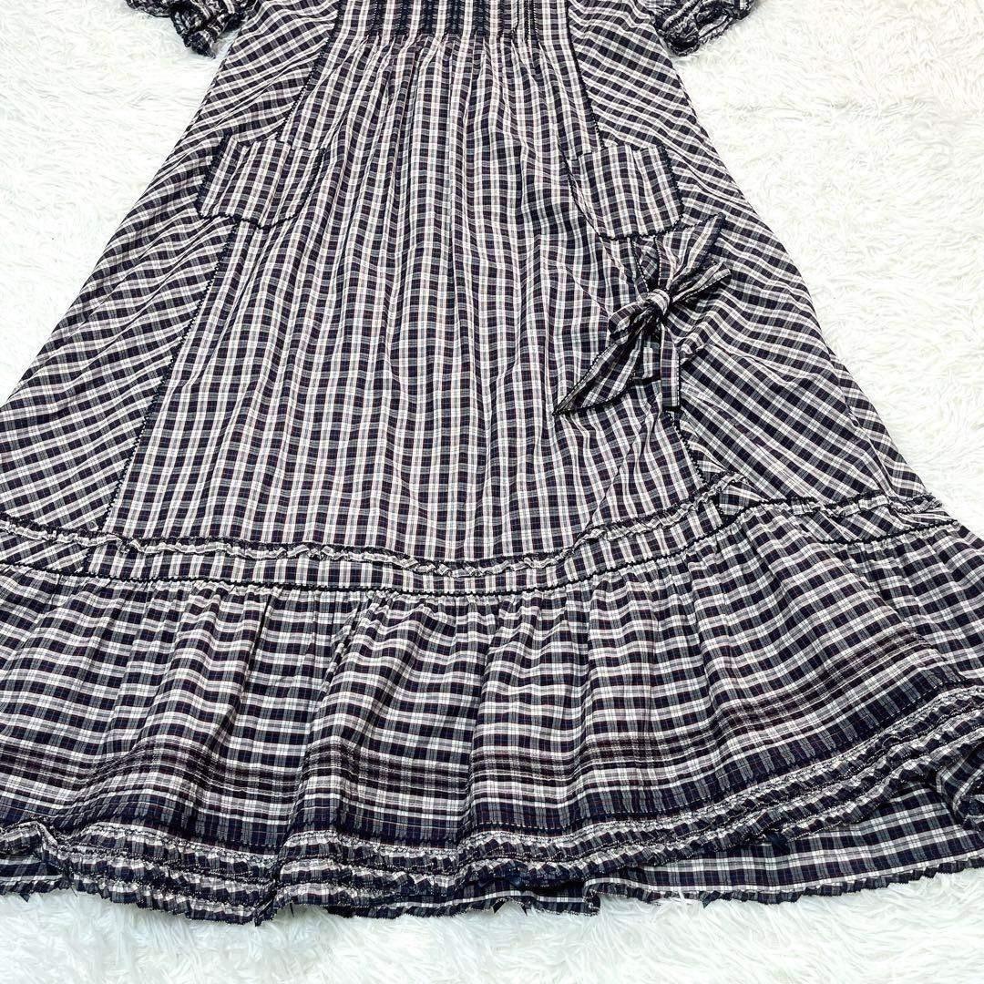 新品タグ付き✨ 2022 ピンクハウス　チェック　フリル　ローン　ワンピース
