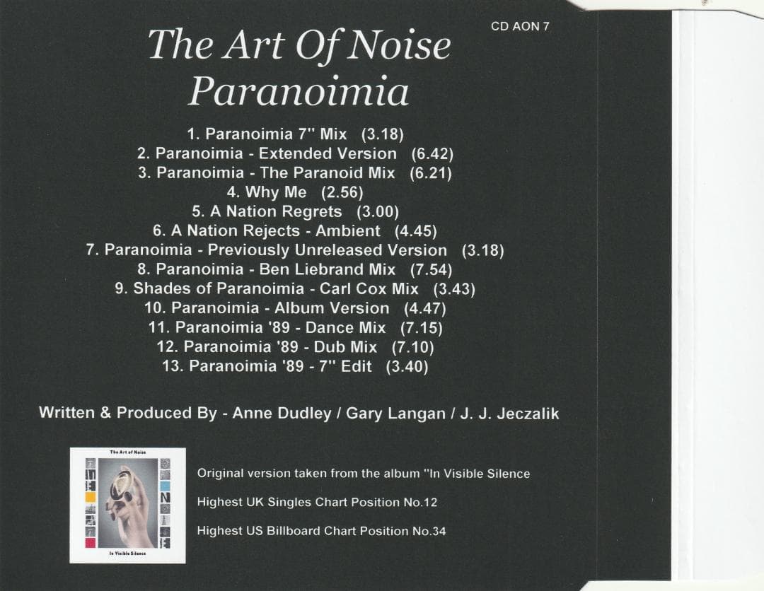Art Of Noise - Paranoimia　貴重リミックス CD