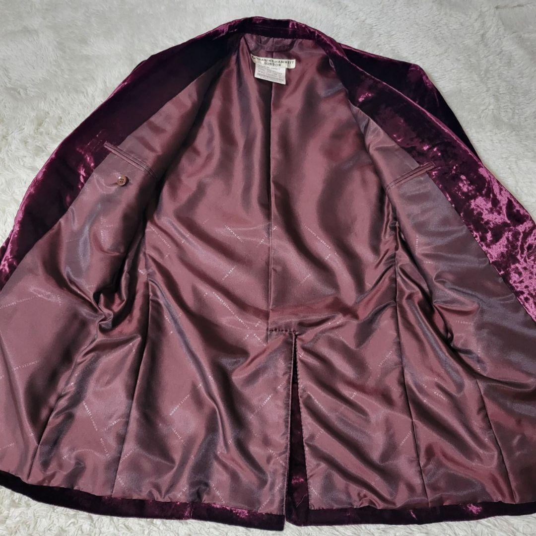 美品✨　キャサリンハムネット　ベロア　セットアップ　フレアパンツ　ボルドー　M