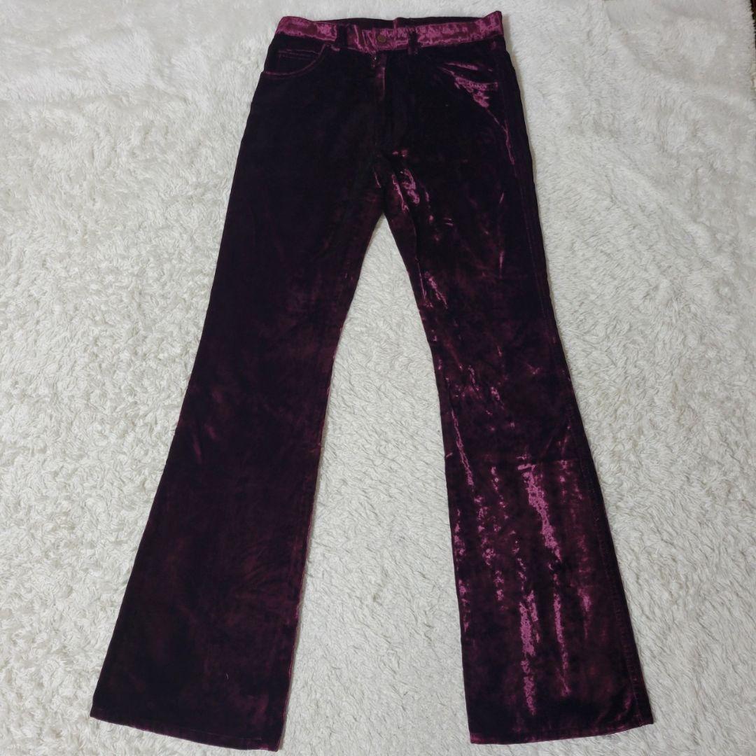 美品✨　キャサリンハムネット　ベロア　セットアップ　フレアパンツ　ボルドー　M