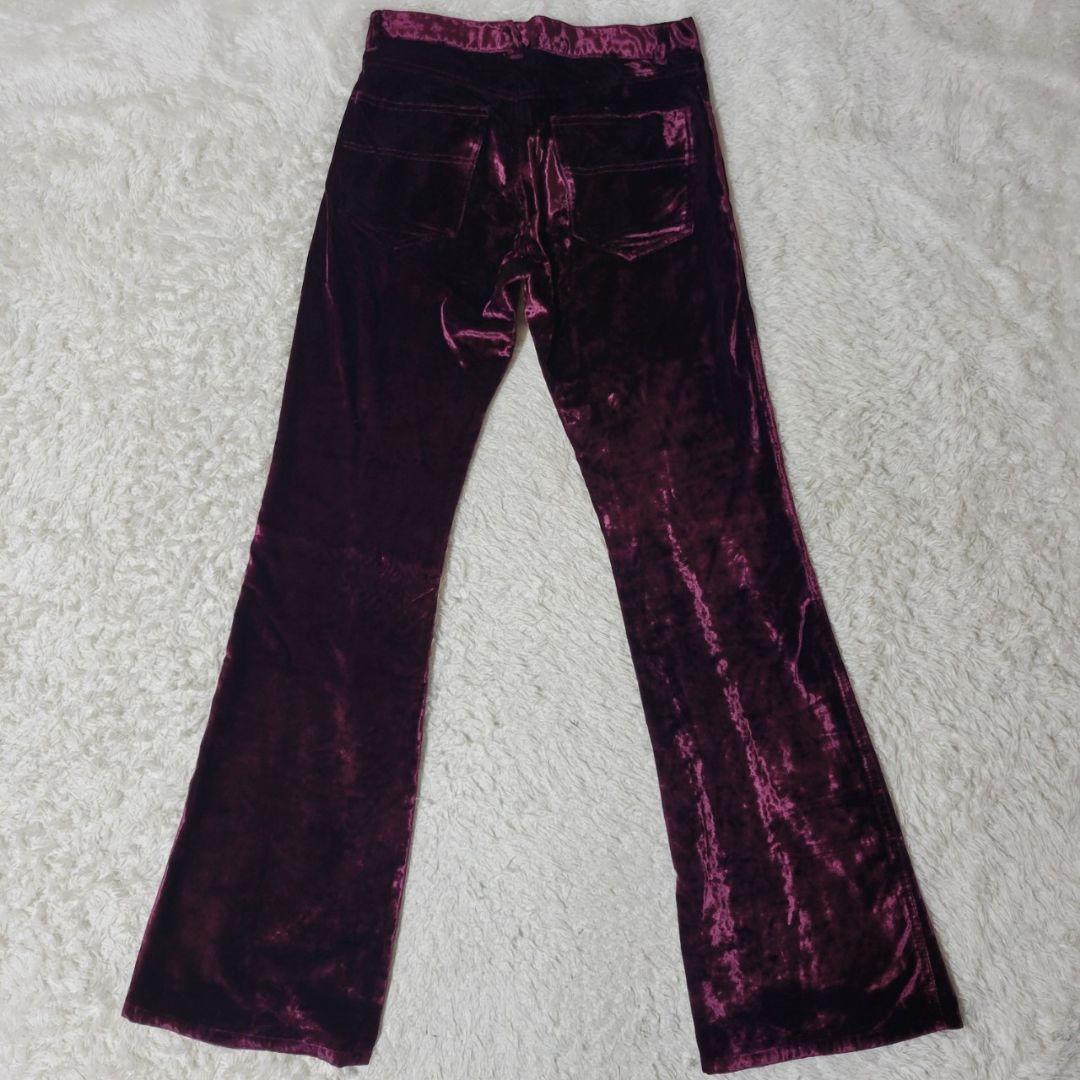 美品✨　キャサリンハムネット　ベロア　セットアップ　フレアパンツ　ボルドー　M