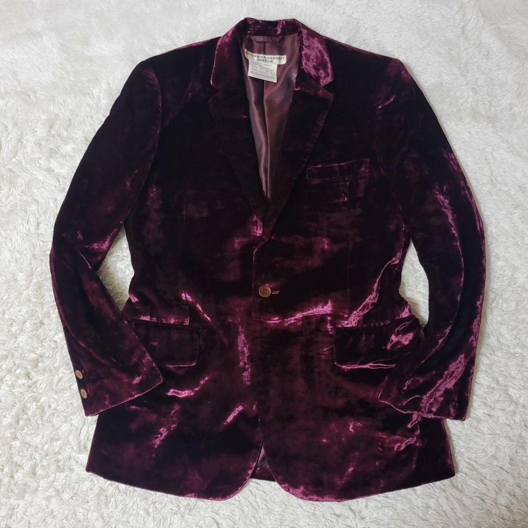 美品✨　キャサリンハムネット　ベロア　セットアップ　フレアパンツ　ボルドー　M