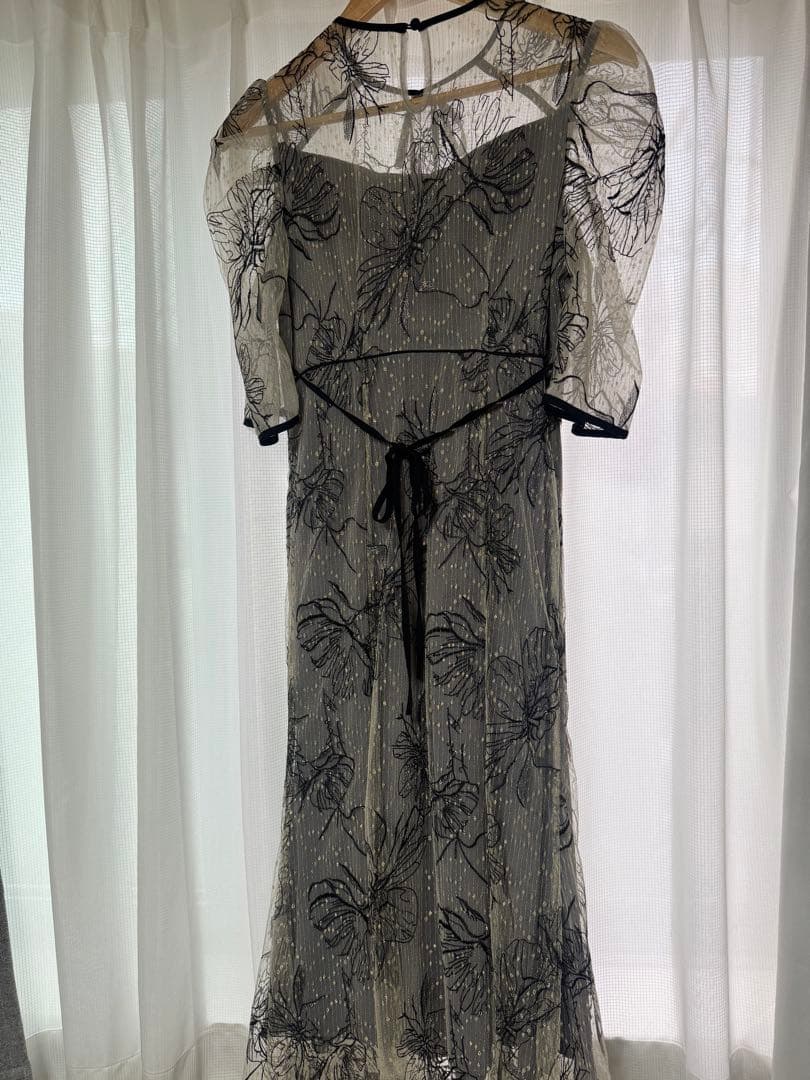 【さぁや】LEJAマーメイドフレアロングワンピースドレス　ブルー　Sサイズ