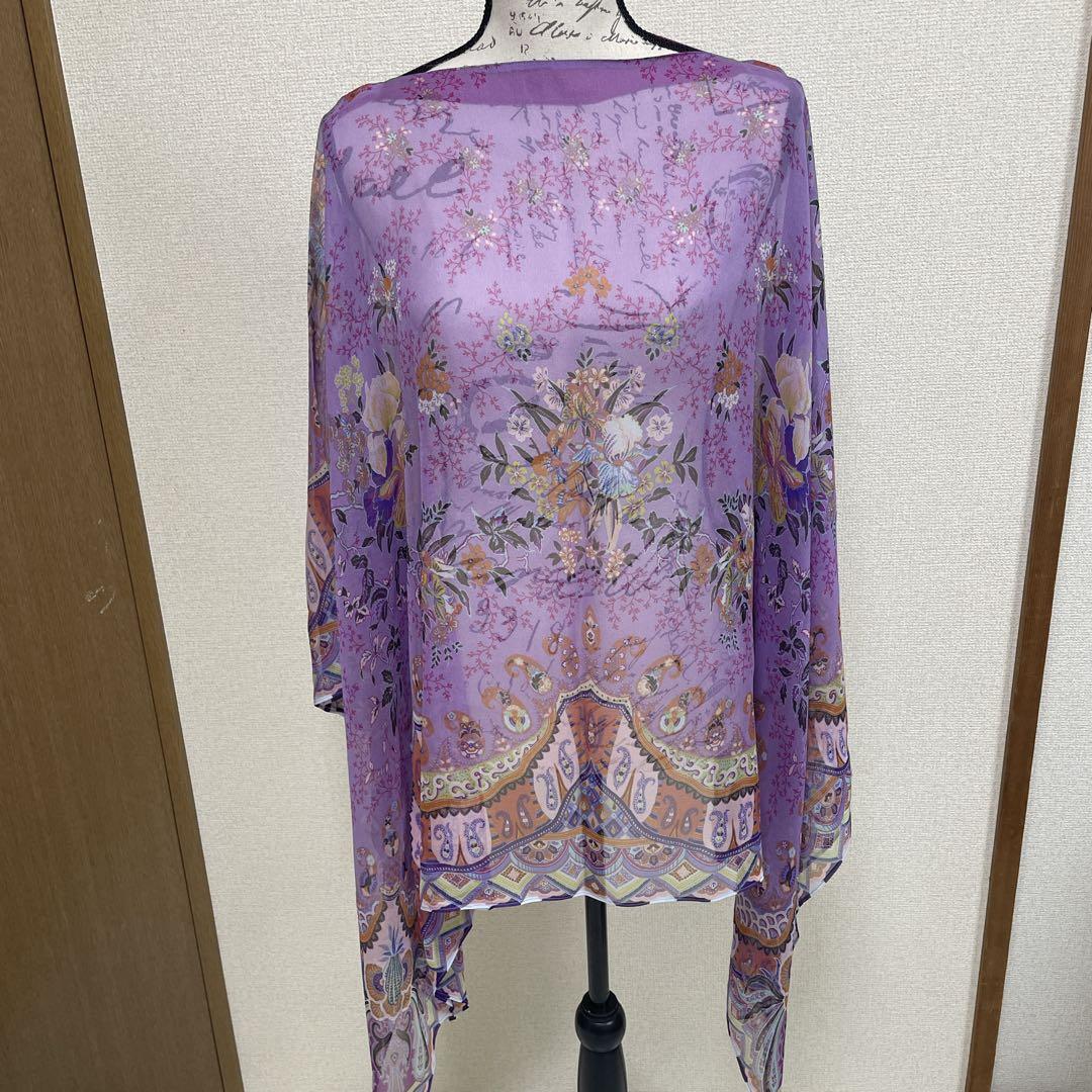 【極美品】ETRO エトロ　 ポンチョ　ケープ　大判ストールショール