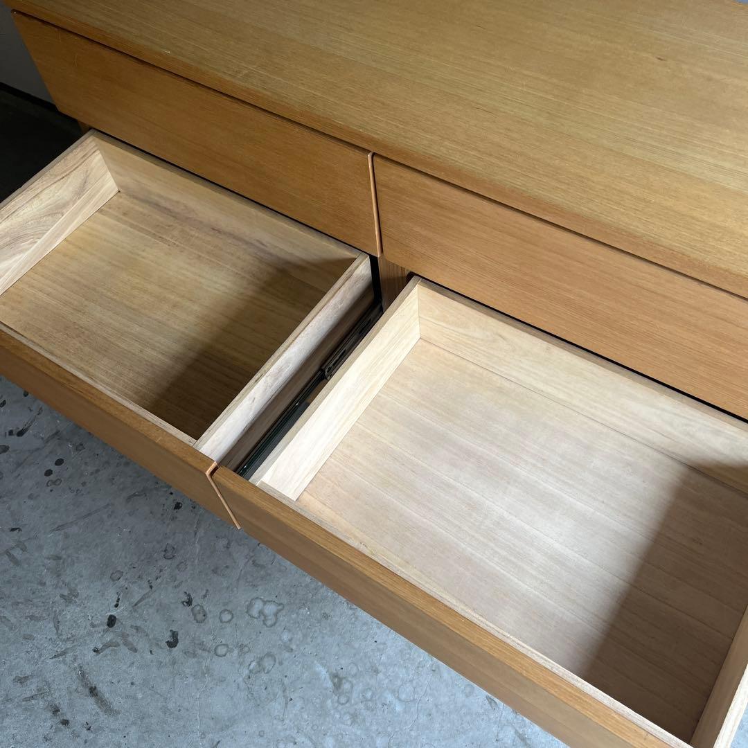 美品・廃盤希少★無印 木製チェスト４段・幅１２０ｃｍ・タモ材・ナチュラル