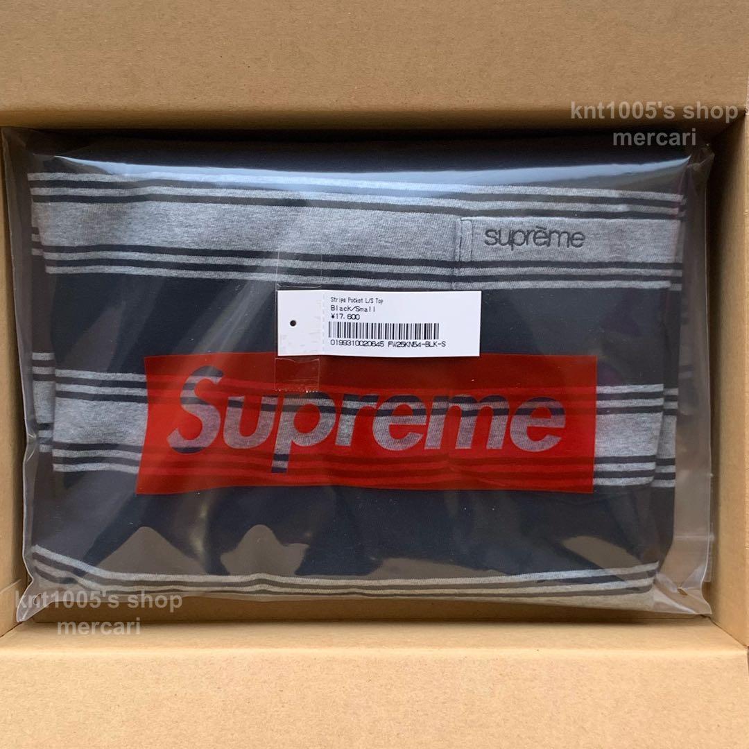 Supreme ロングスリーブ シュプリーム Stripe Tシャツ 黒 S