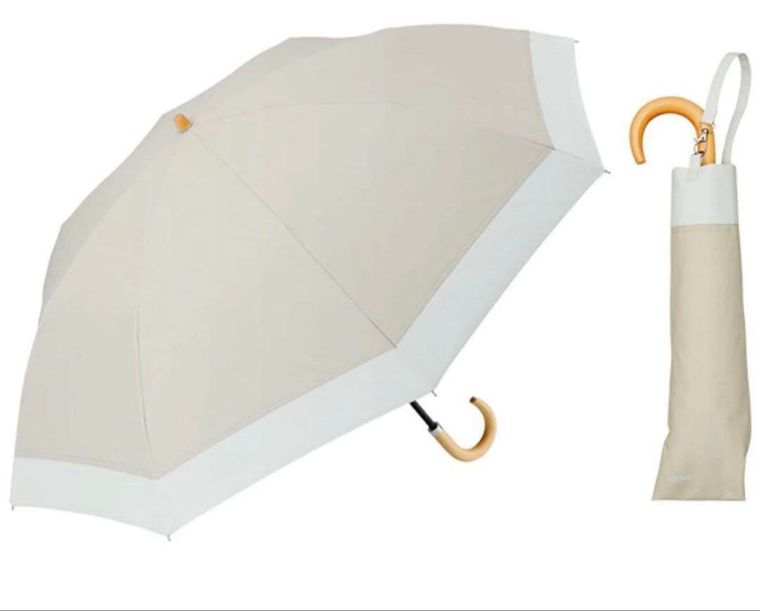日傘 Waterfront COKAGE+ プラス 2段折傘 ラテベージュ