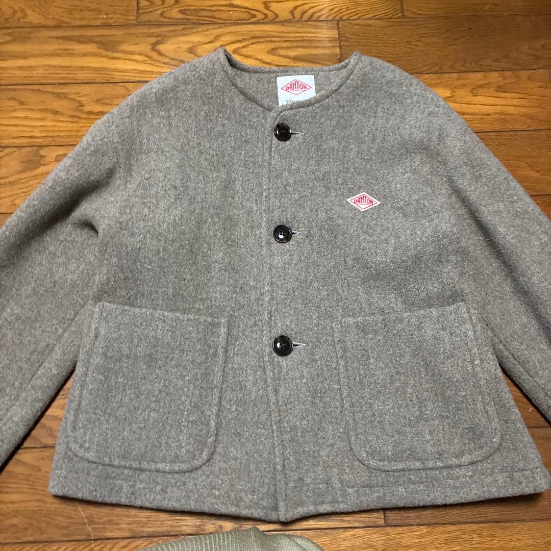 DANTON ノーカラージャケット グレー 36