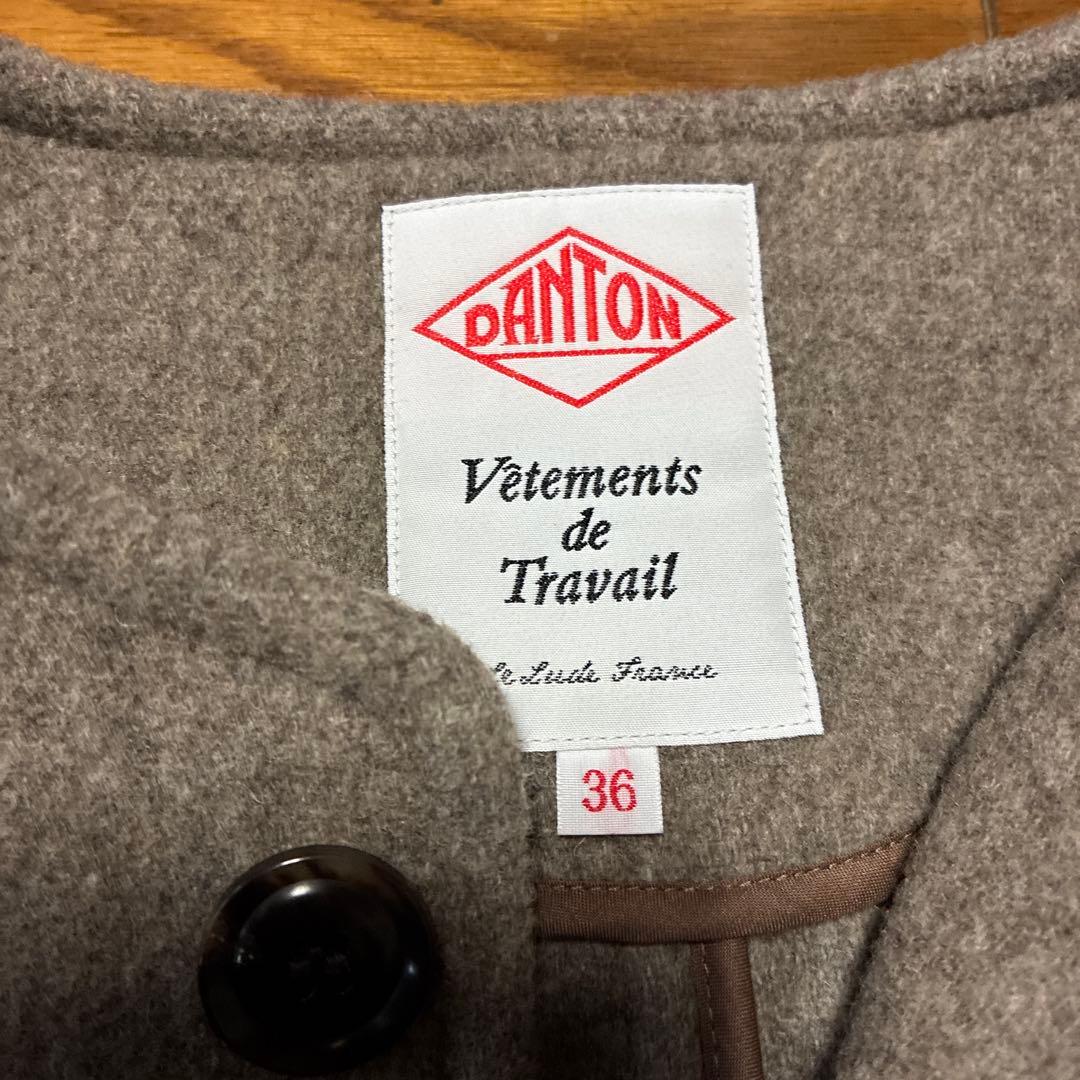 DANTON ノーカラージャケット グレー 36