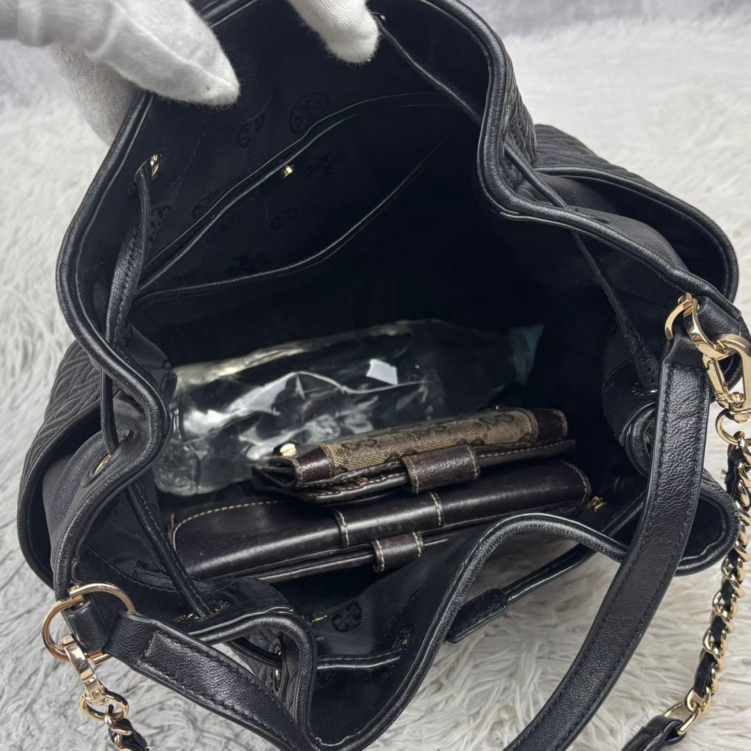 極美品 トリーバーチ レザー 2way 巾着 斜め掛け フレミング 黒 ブラック