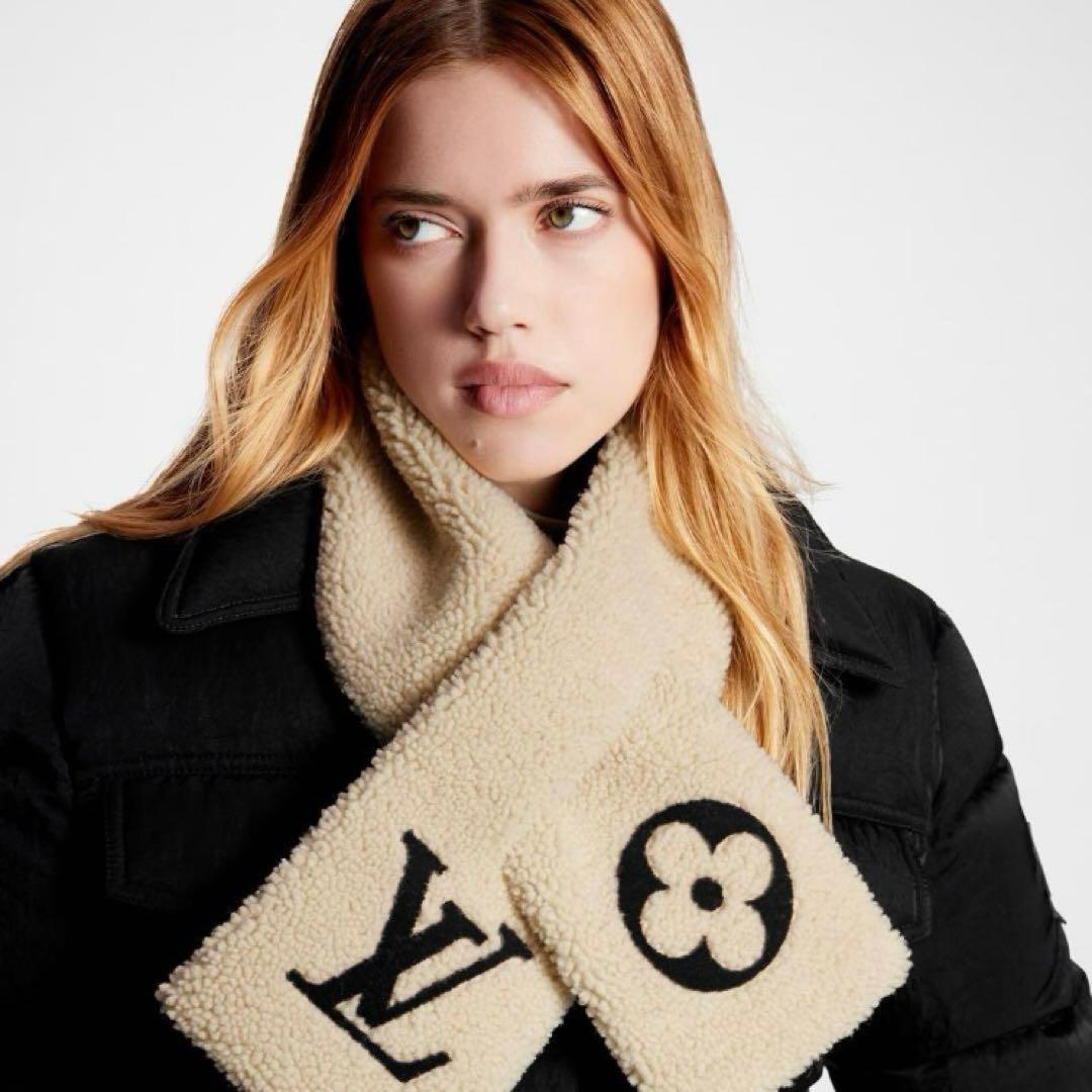 極美品LOUIS VUITTON エシャルプ・シャーリング マフラー ムートン