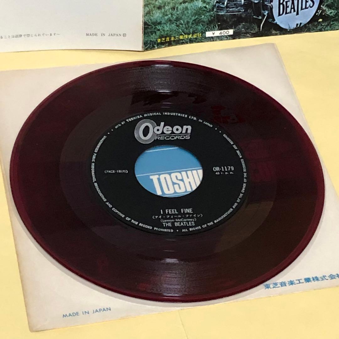 ビートルズ 美盤 ◉希少フチ有り400円盤(赤盤)●アイ フィール ファイン