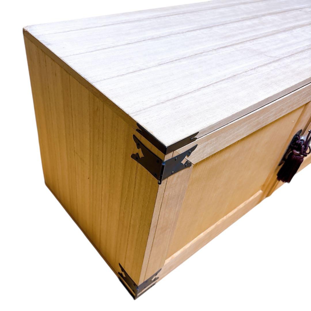 桐箪笥 小型収納棚 3段 衣装ダンス 着物 チェスト 観音開き 和装 レトロ