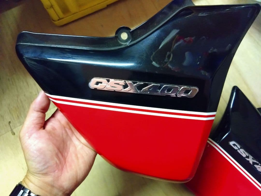 GSX400インパルス 純正サイドカバー、フロントフェンダーセットヨシムラカラー