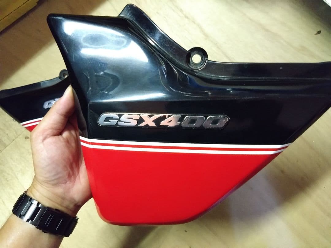 GSX400インパルス 純正サイドカバー、フロントフェンダーセットヨシムラカラー