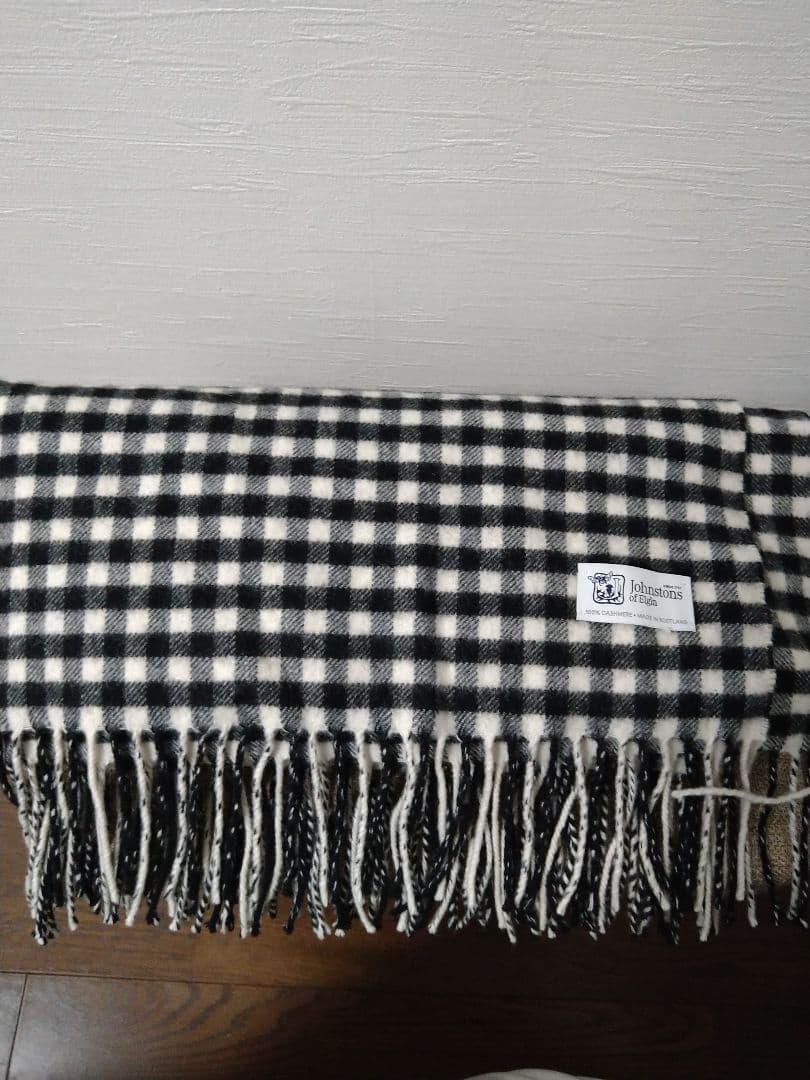 ジョンストンズ Johnstonsカシミヤ ギンガムチェック 大判ストール