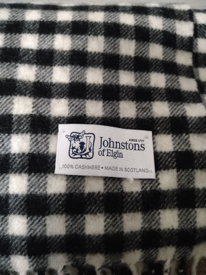 ジョンストンズ Johnstonsカシミヤ ギンガムチェック 大判ストール