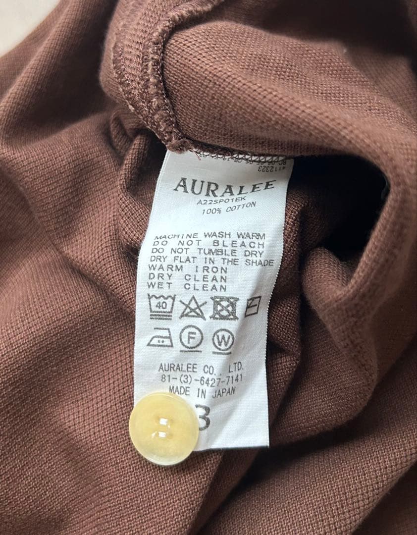 トップス AURALEE SUPER FINE COTTON BIG POLO