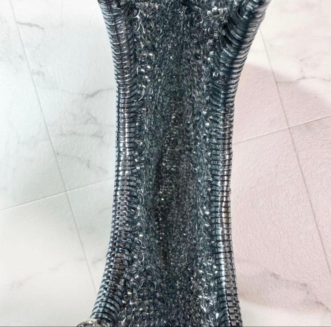 美品 アンテプリマ ワイヤーバッグ スタンダード ラウンド シルバーブルー 希少