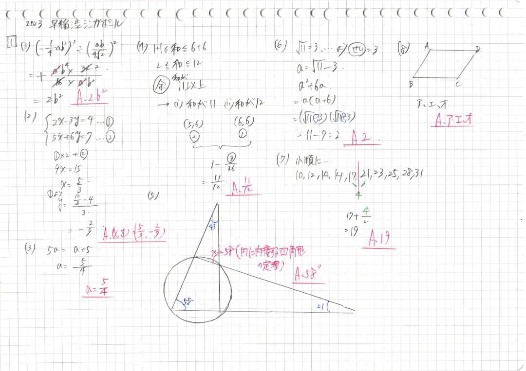 塾講師オリジナル数学解説 早稲渋シンガポール 高校入試 過去問 2022-25