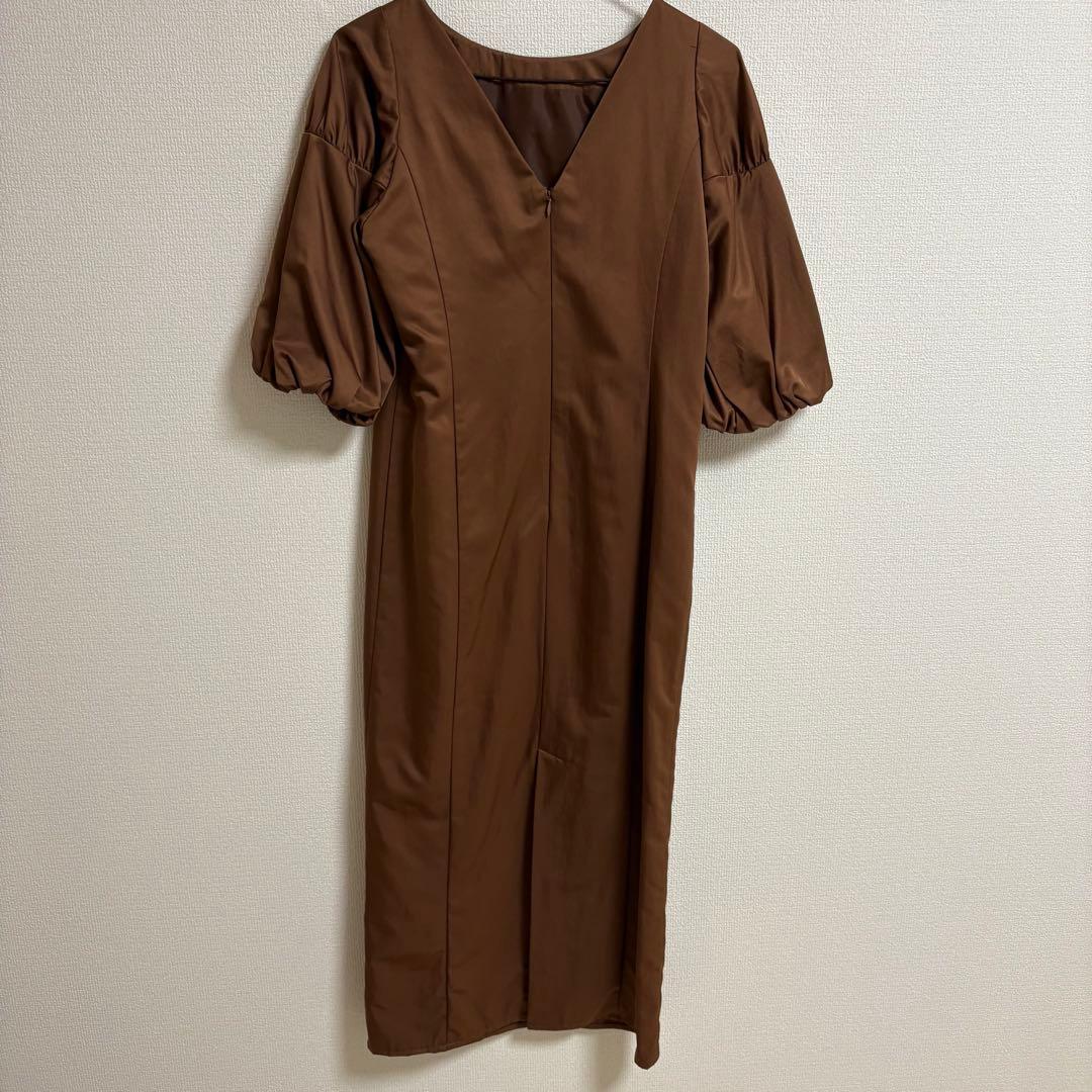 anuans　オケージョン　バルーンスリーブストレートワンピース ワンピース