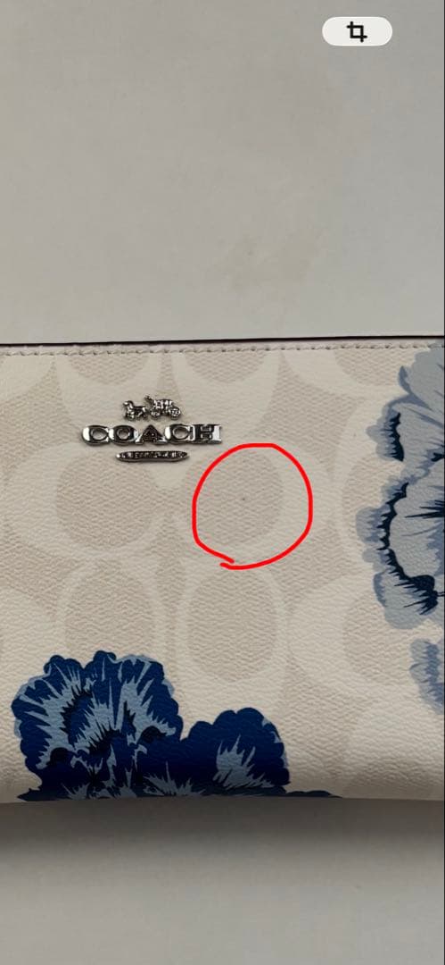 【訳あり】COACH 花柄 長財布 ホワイト
